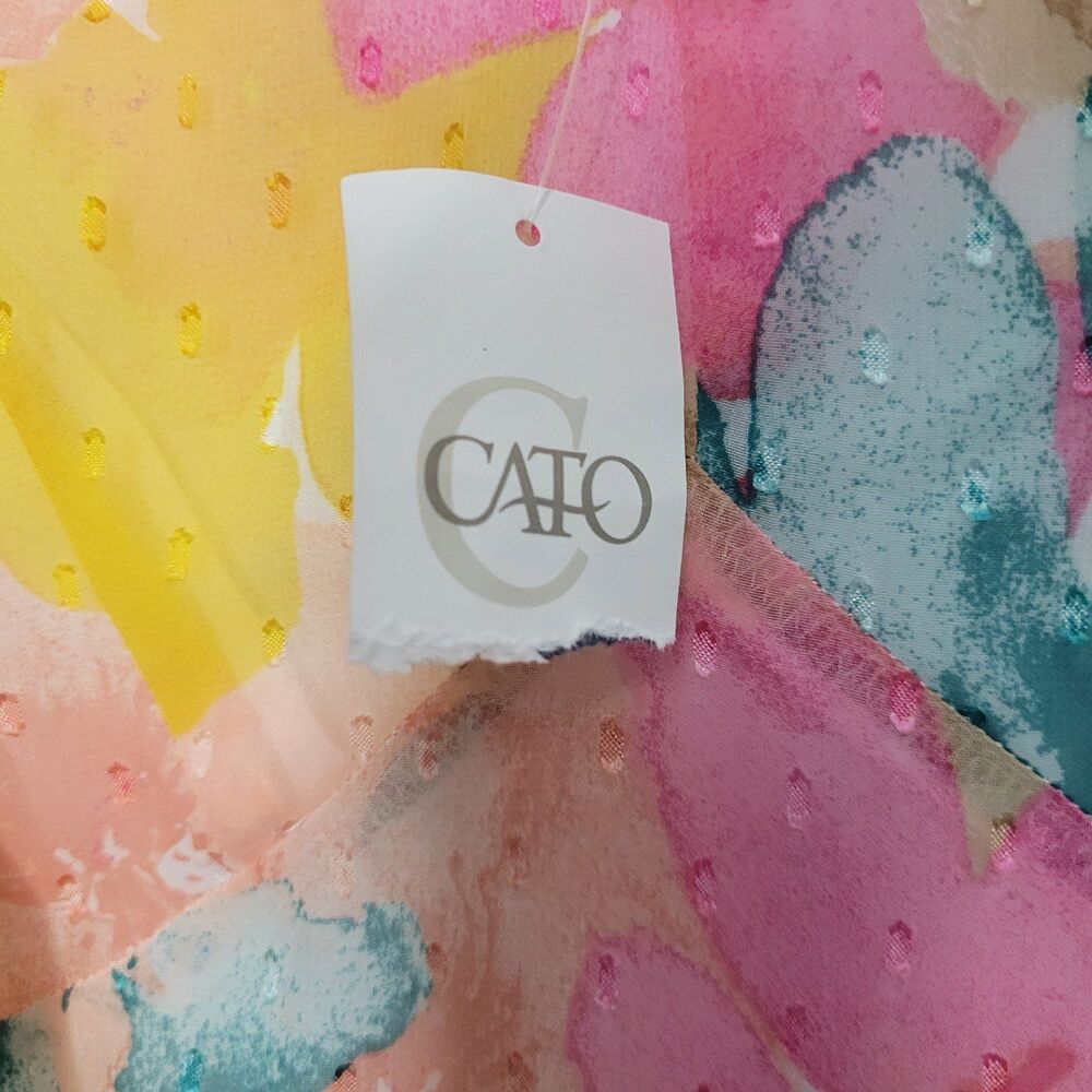 Cato bright floral plus size slits maxi vacation cute summer dress size 22/24w - Picture 7 of 9